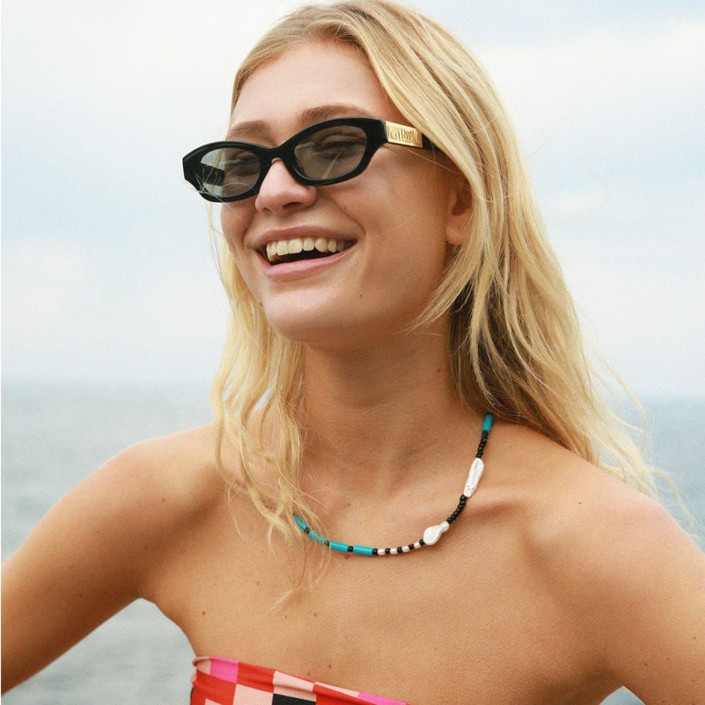 Poppy Lissiman Courtney Black Sunglasses